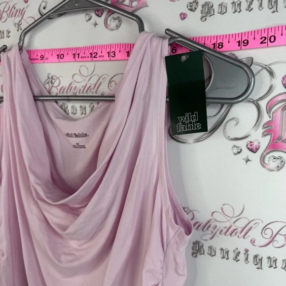 wild fable tank top flowy light baby Pink Draped Cowl Neck Tank Top - Picture 6 of 11